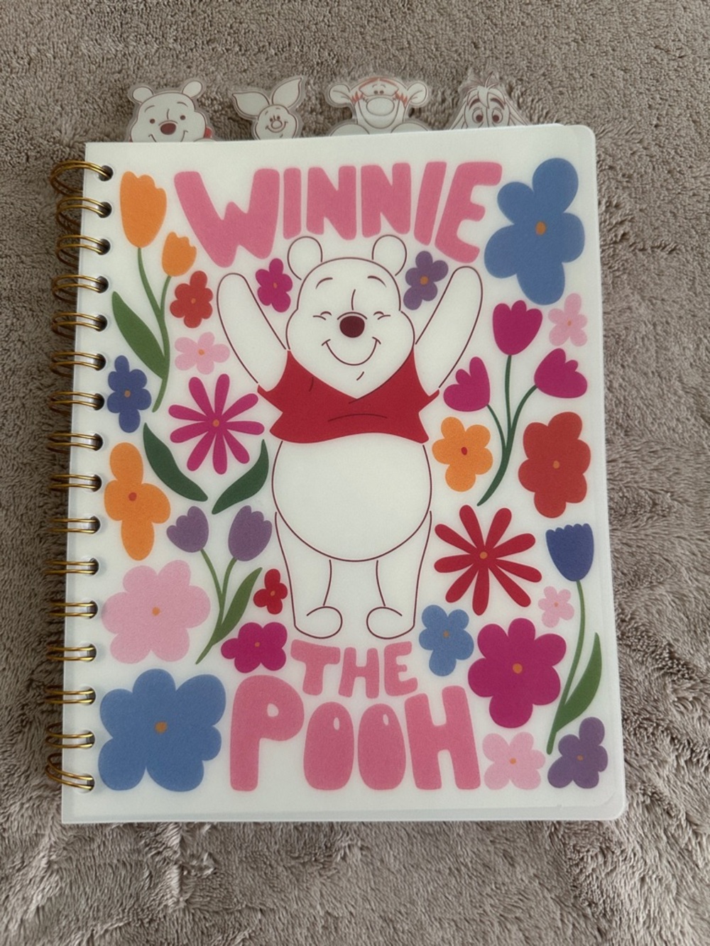 Winnie the Pooh Floral Spiral Notebook